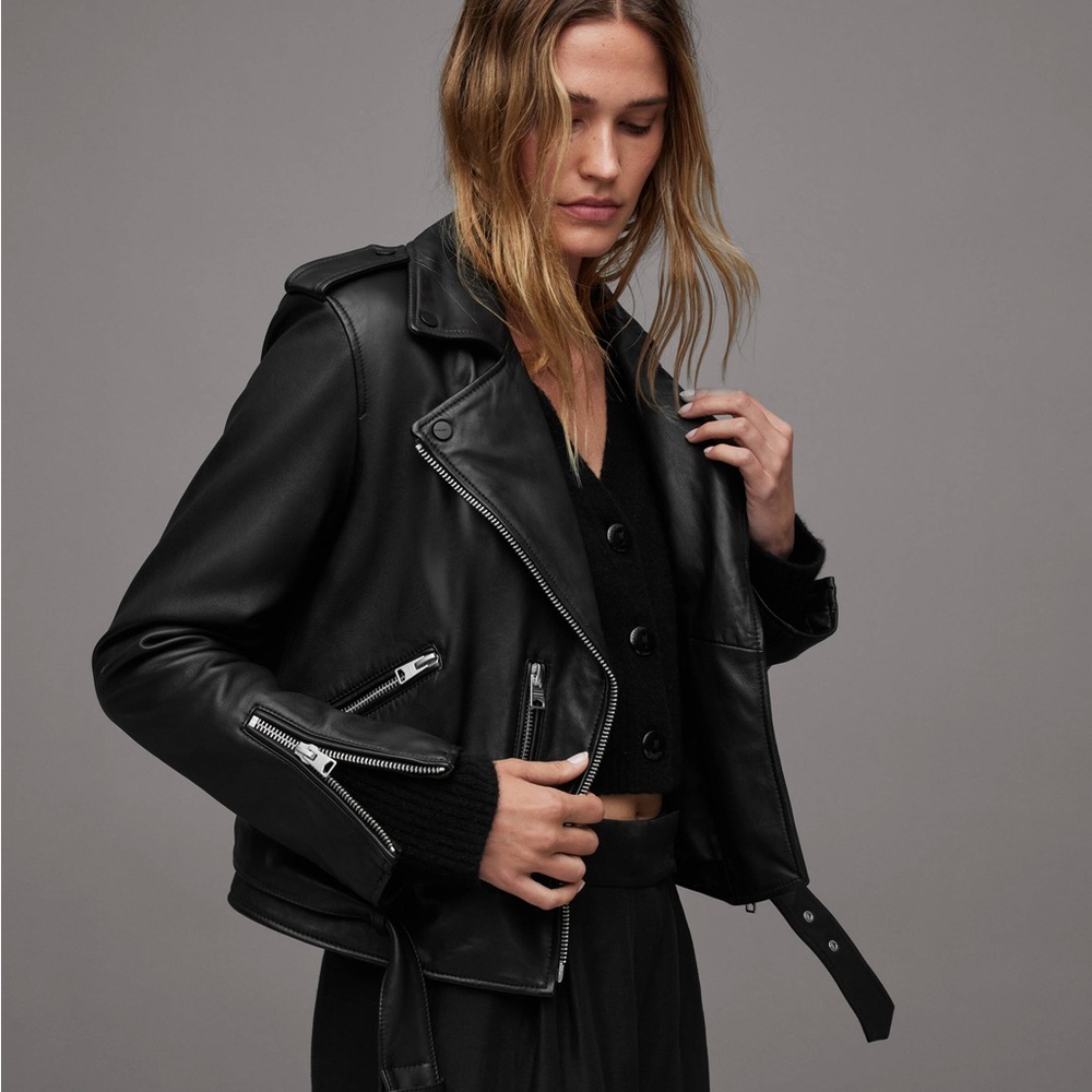 NEW Allsaints balfern leather belted jacket BRAND NEW